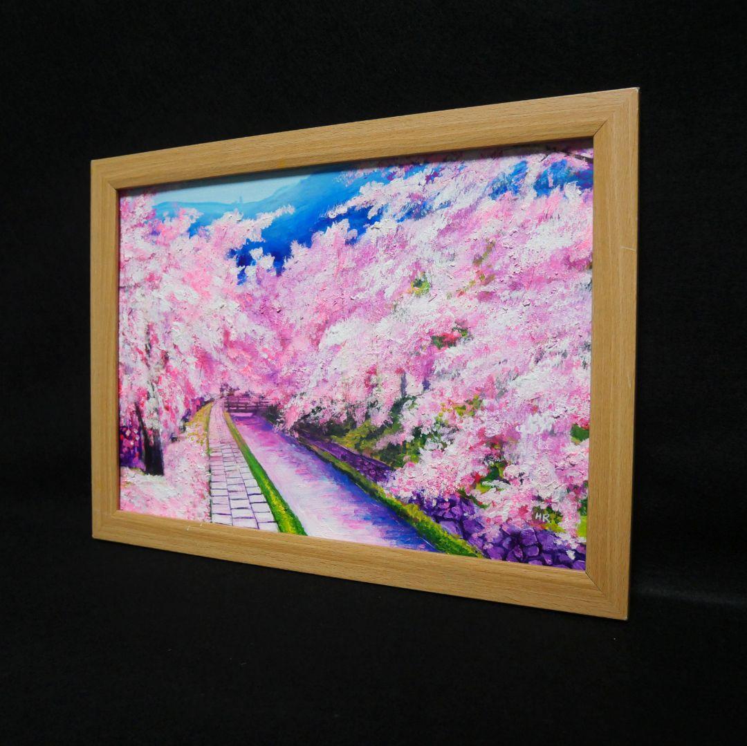 油絵 油彩 油彩画 絵画 絵【哲学の道の桜】
