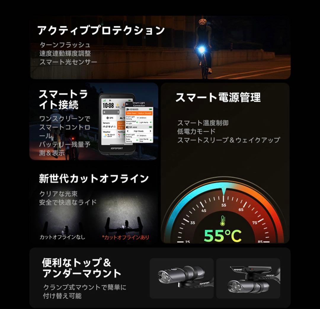 ⭐️極美品 iGPSPORT VS1800S 1800lm 専用マウント付