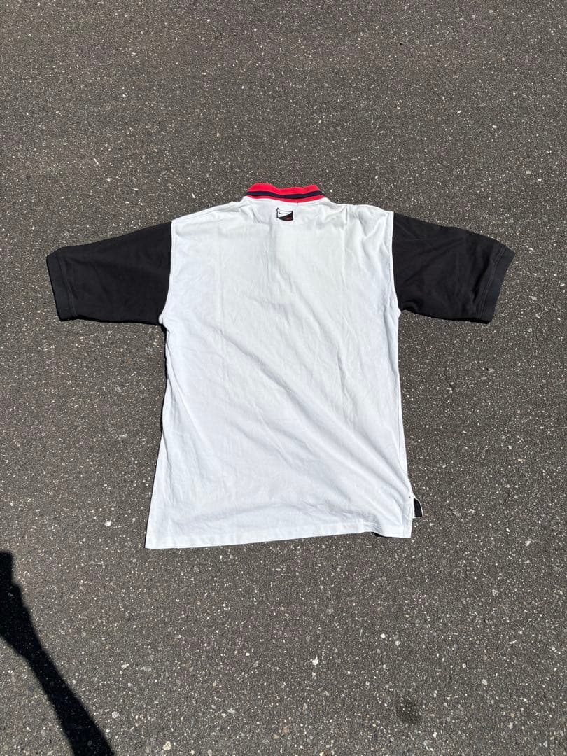 NIKE GOLF ハーフジップ 半袖シャツ センターロゴ L 切替 古着
