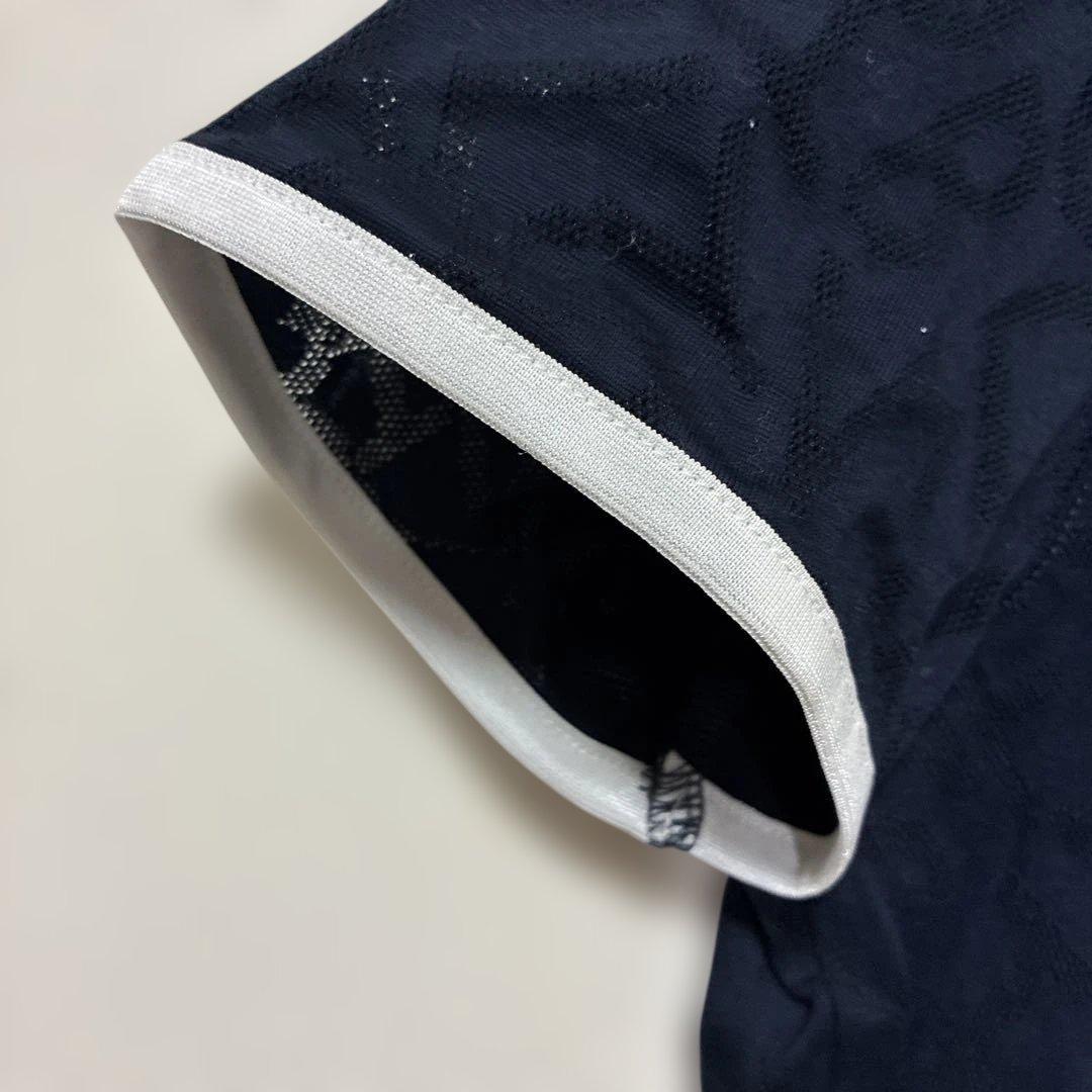 【日本製】adabat アダバット　ゴルフ 半袖 ハーフジップ シャツ M 美品