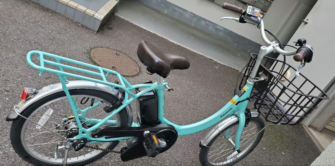 電動アシスト自転車Vivi SL20 20インチミント前カゴ付 保証書あり 美品