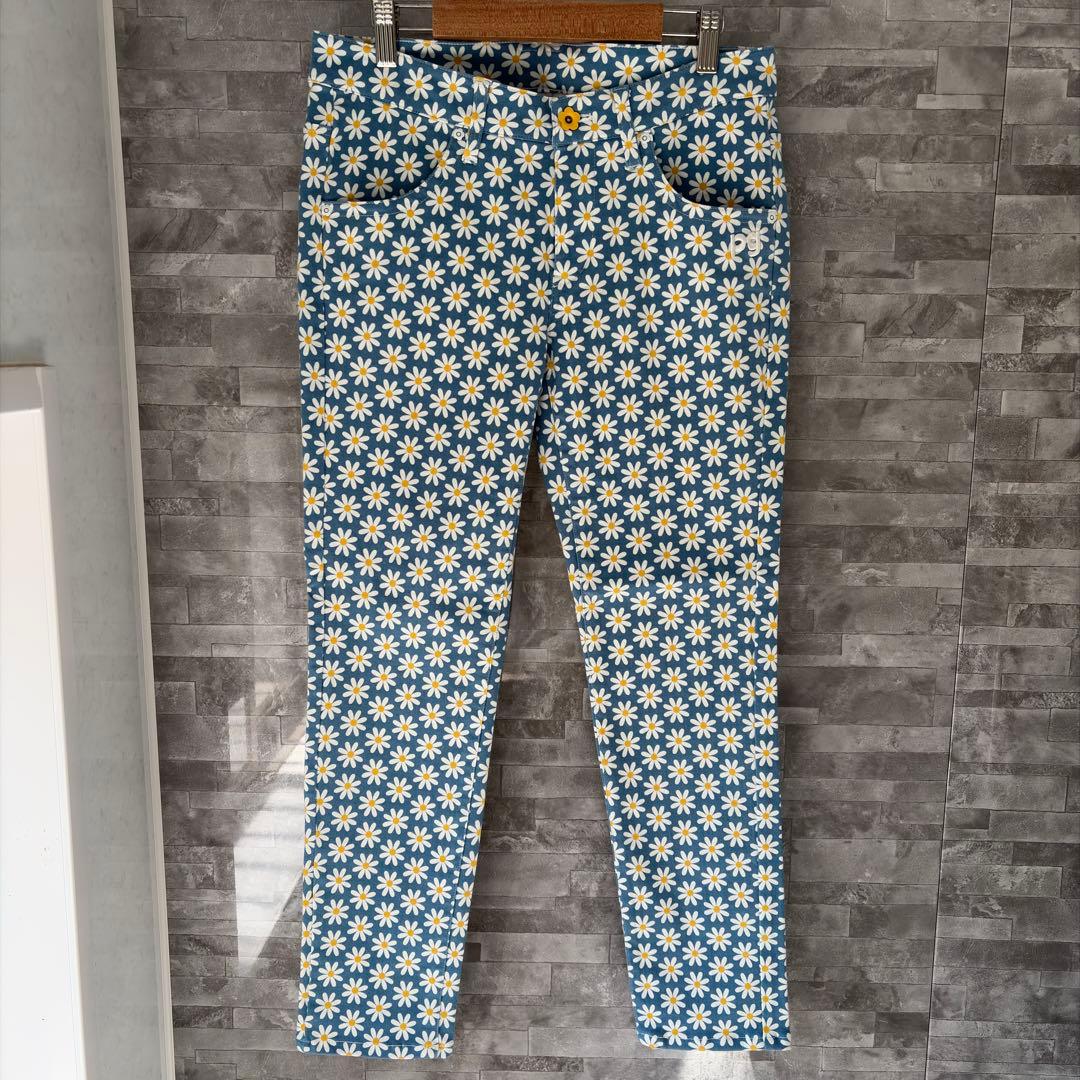 パーリーゲイツ 美脚 ストレッチパンツ 花柄 総柄 ゴルフウェア