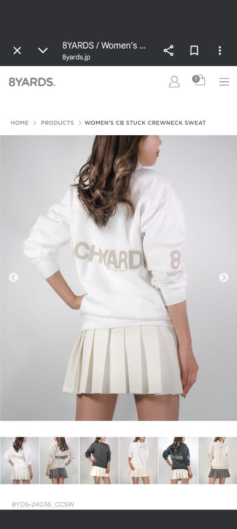 8YARDS レディース CB STUCK CREWNECK SWEAT