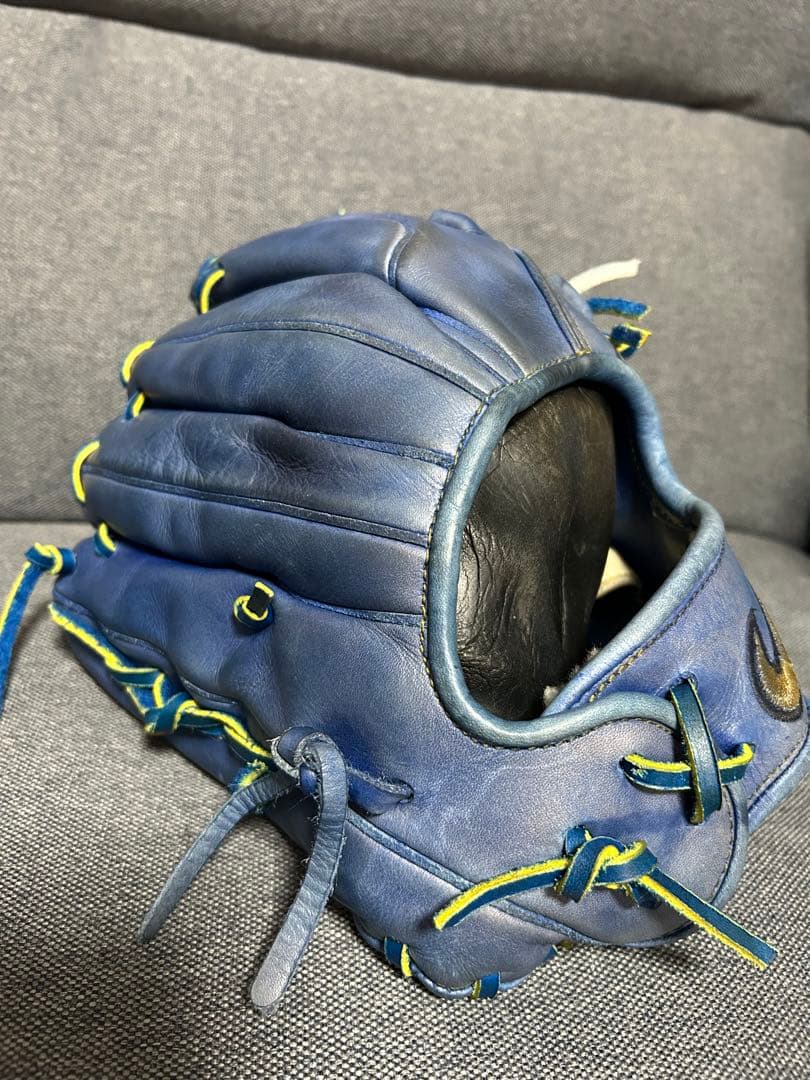NIKE 硬式グローブ 青 nike pro 2005 激レア 紐交換 中古