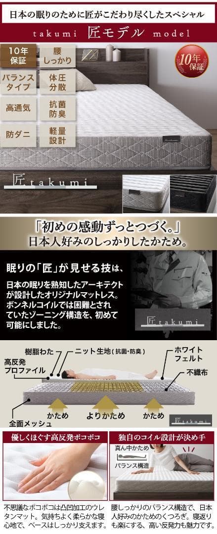 セール！新品 送料込 ダブルベッド マットレス付 棚 コンセント付 WB