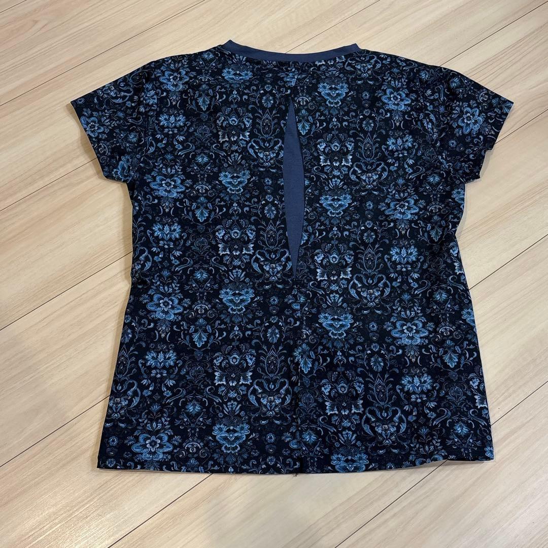 アドミラル フラワーパターン ブルー Tシャツ LL