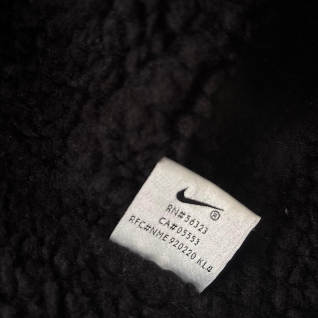 【美品】NIKE ナイキ ベンチコート ロングコート ロゴ刺繍 サッカー 黒　M