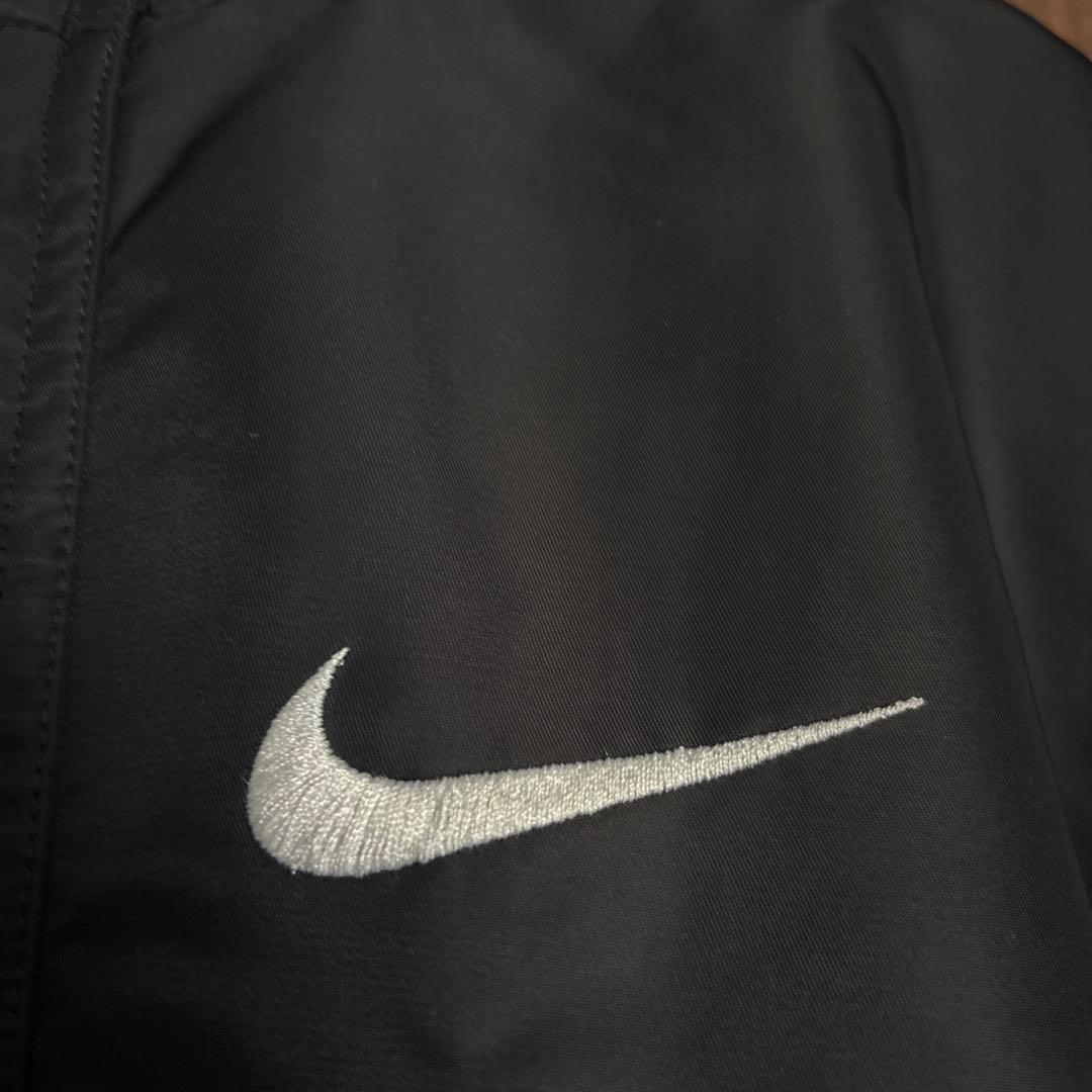 【美品】NIKE ナイキ ベンチコート ロングコート ロゴ刺繍 サッカー 黒　M