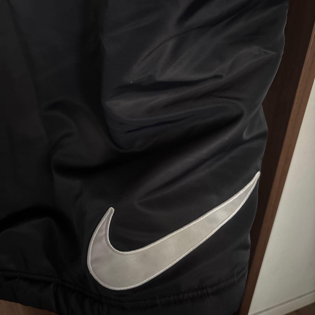 【美品】NIKE ナイキ ベンチコート ロングコート ロゴ刺繍 サッカー 黒　M
