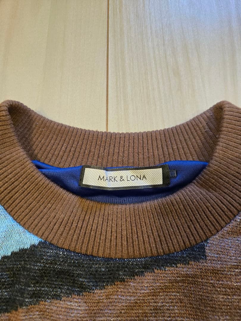 美品 MARK&LONA セーター ニット 44 S ゴルフ ブルゾン