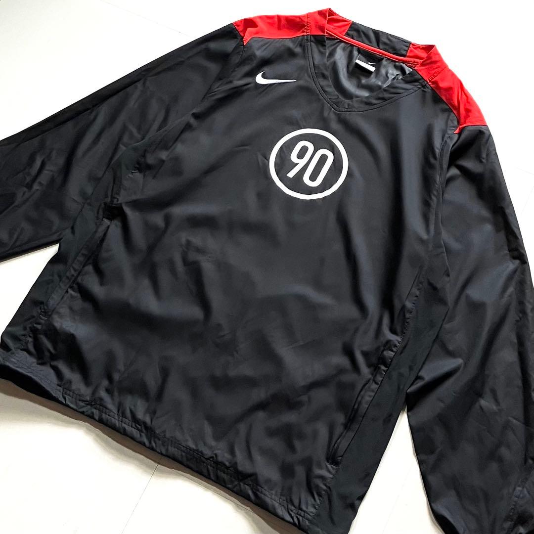 【美品】00s NIKE TOTAL90 ピステスーツセットアップ　黒/赤　M