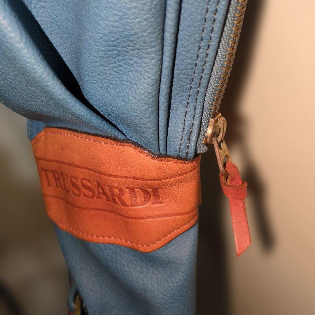 TRUSSARDI ゴルフバッグ 青 キャンバス　↘