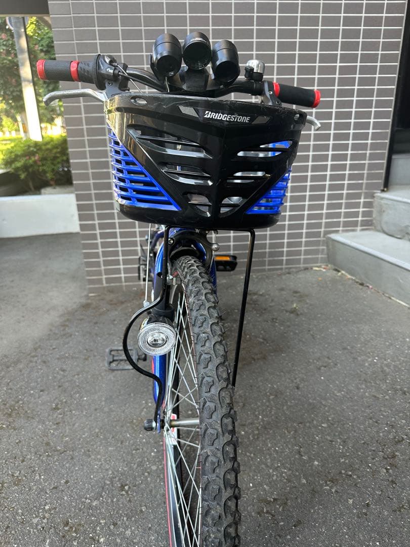 ブリヂストン エクスプレスジュニア 自転車 青 24インチ　札幌市内引取か引渡し