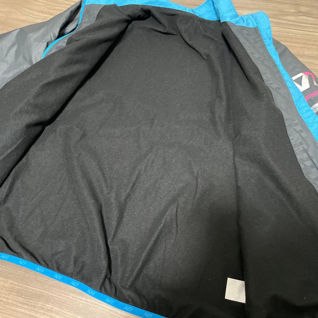 asics A77 ウインドブレーカー 上下セット グレー×ブルー Mサイズ