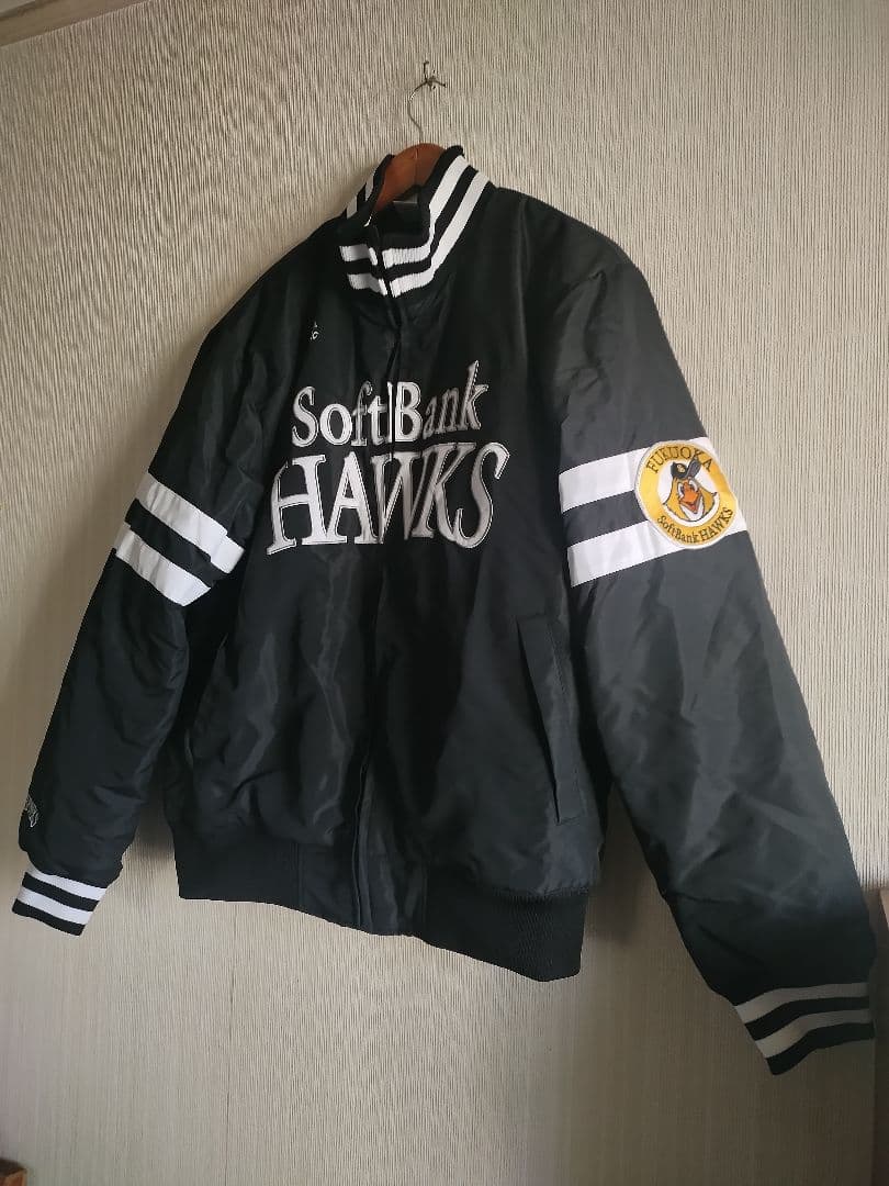 Majestic製　SoftBank Hawks スタジャン　ブラックサイズL