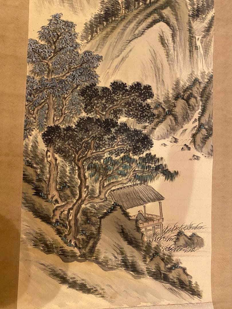 おまけ付き　山水図　骨董品　絵　掛軸　絹本　肉筆　茶掛