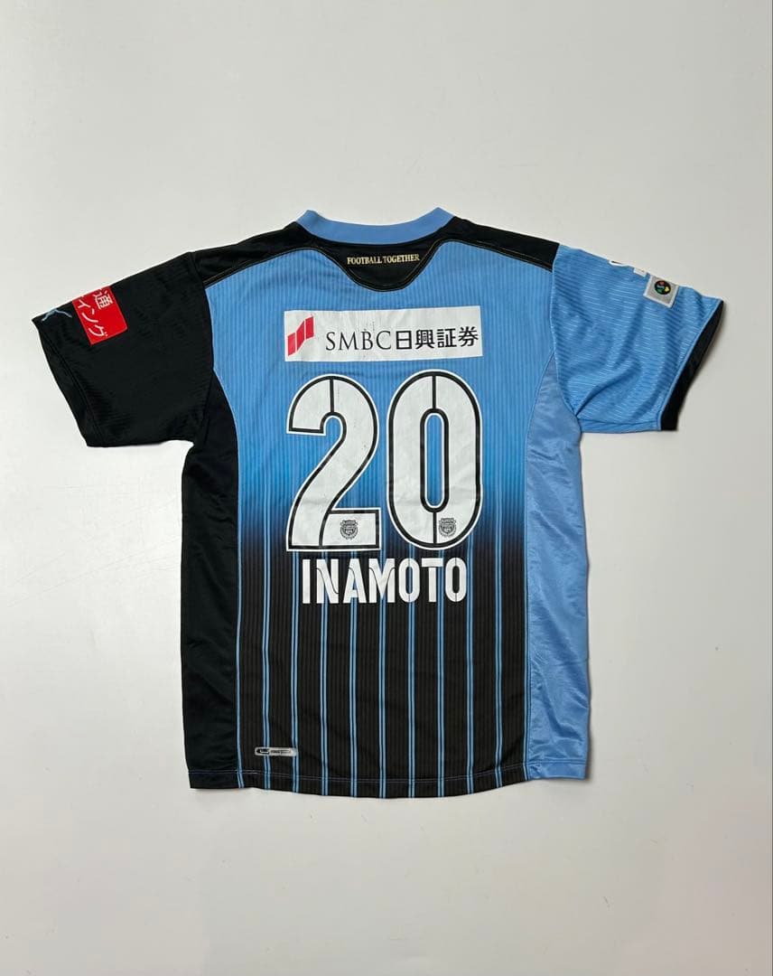 川崎フロンターレ　Puma サッカーシャツ　稲本潤一　サイン入り　150サイズ
