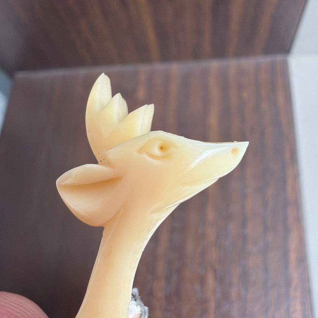 天然素材　抹香鯨歯　彫刻品　極美品　東洋彫刻　マッコウクジラ