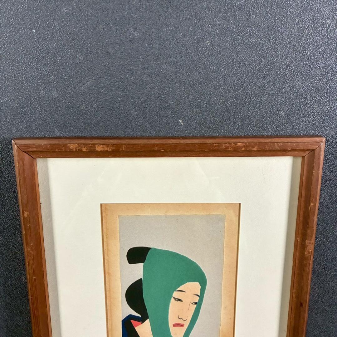 竹久夢二「治兵衛」木版画 やなぎや版 柳屋版 1914年 大正ロマン 希少版画