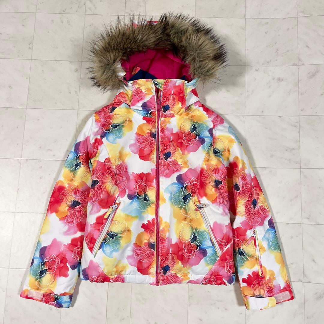 美品 ROXY ボードウエア 130 スキーウエア 女の子 花柄 ウエア上下