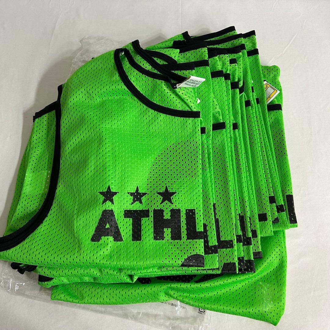 アスレタ ビブス 10枚セット 袋付 まとめ 新品未使用 緑 グリーン スポーツ