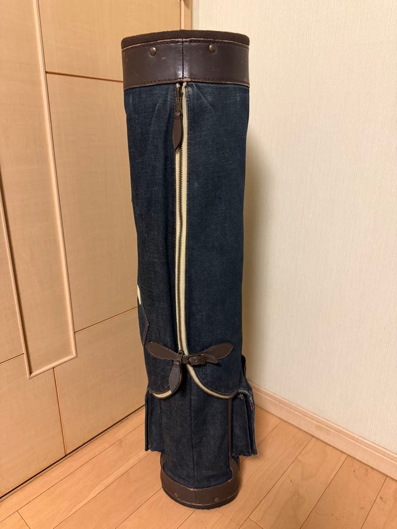 【希少品】エヴィス（EVISU）フード一体型キャディバッグ・デニム生地