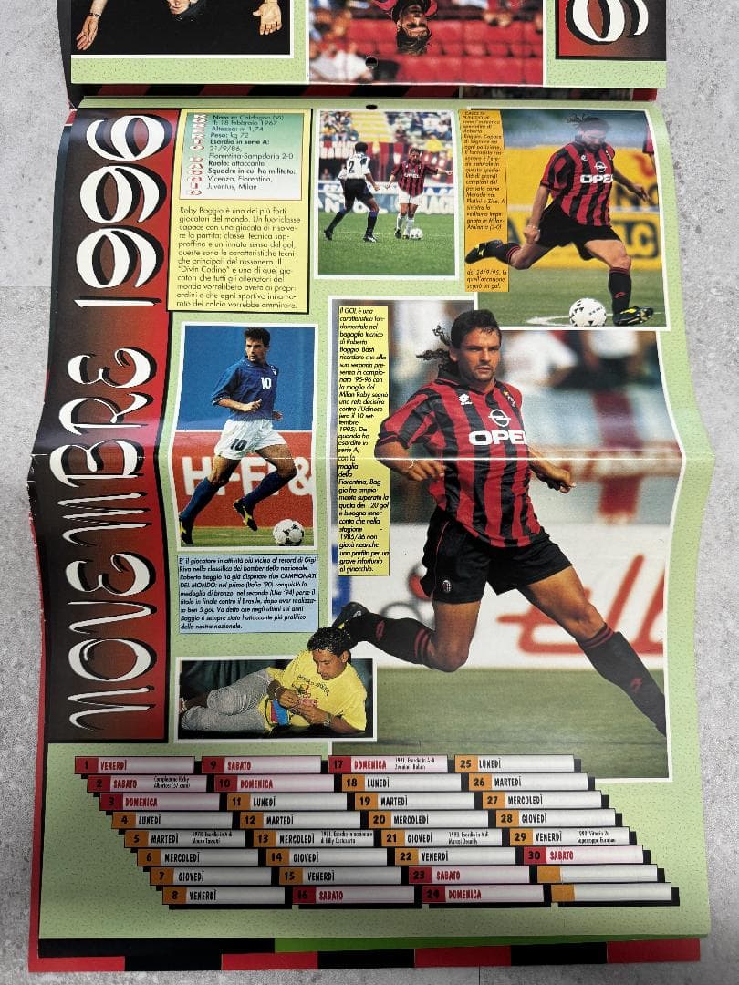 AC MILAN 1995 1996　カレンダー　当時物