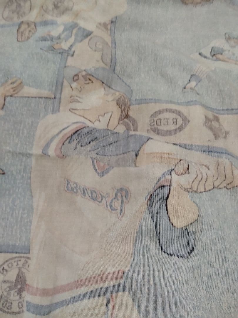 MLBチームロゴ　プリント生地　マルチカバー　ビンテージ　80s