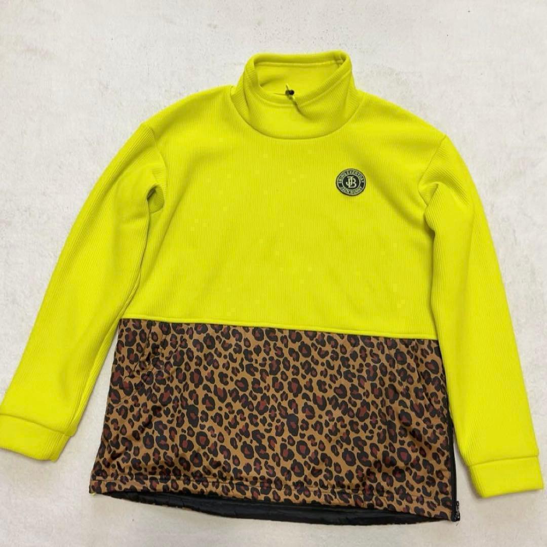 極美品　ジャックバニー　レオパード　ヒョウ　モックネック　中綿　イエロー　M