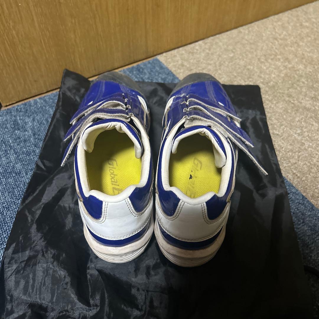 Mizuno グローバルエリートスパイクシューズ 青 ベルクロ 収納袋付き