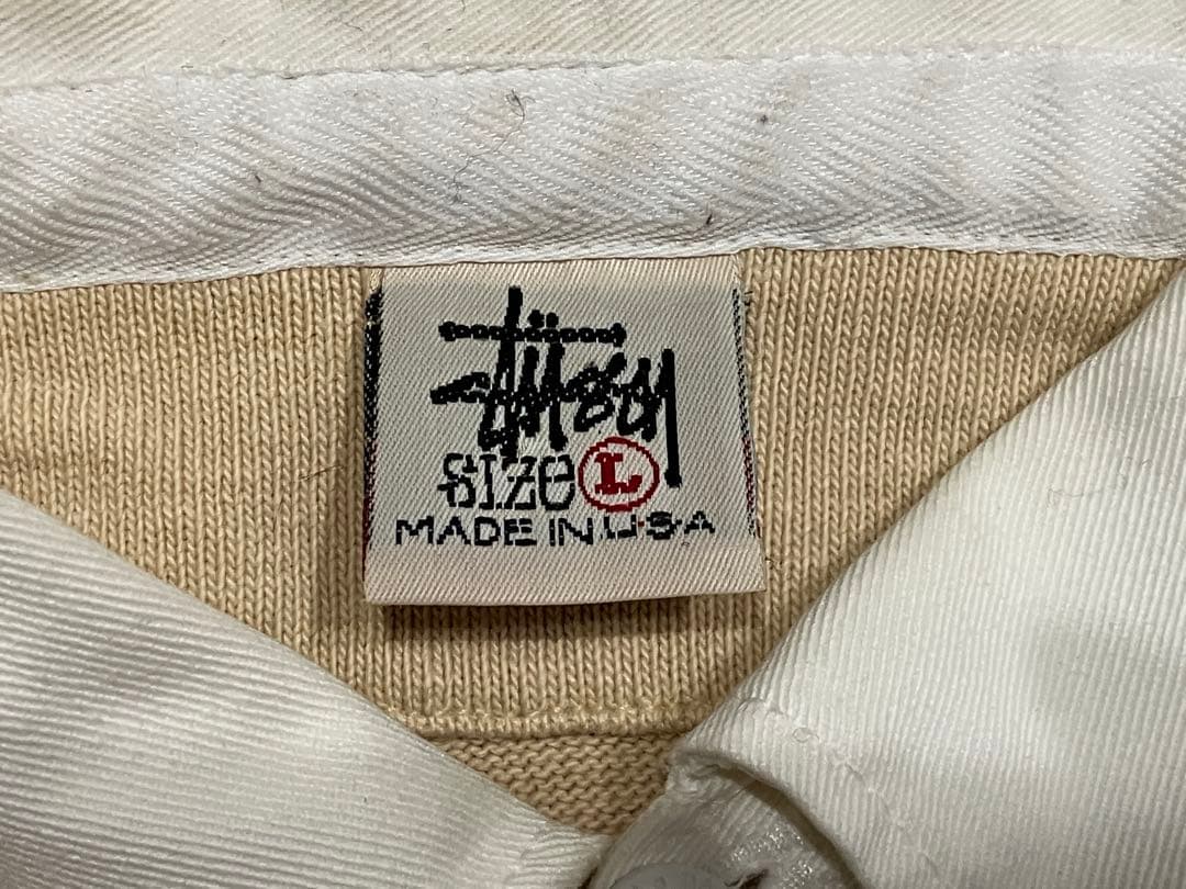 90s old stussy rugby shirts polo L 白タグ