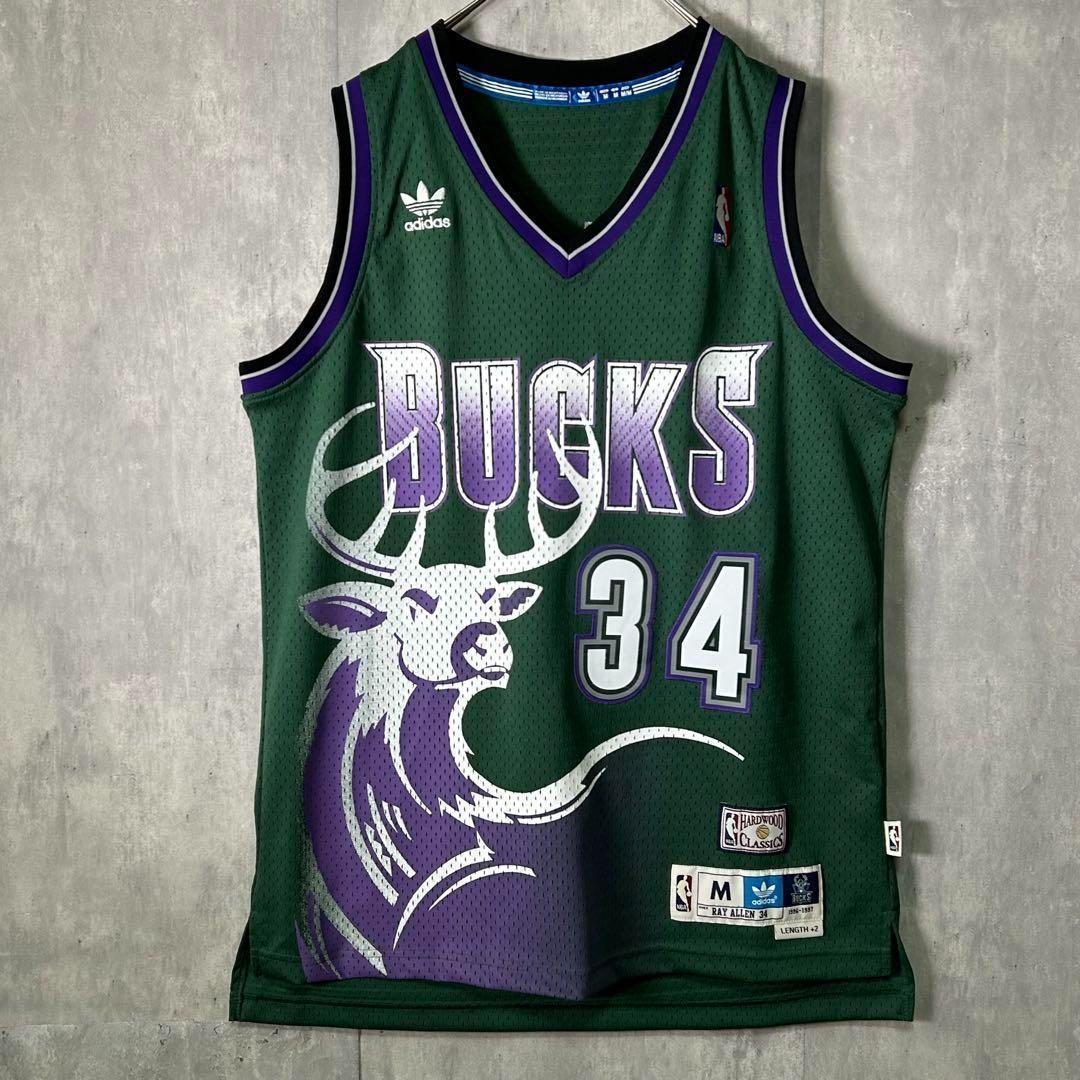 希少 公式 adidas NBA BUCKS レイアレン ユニフォーム 34番