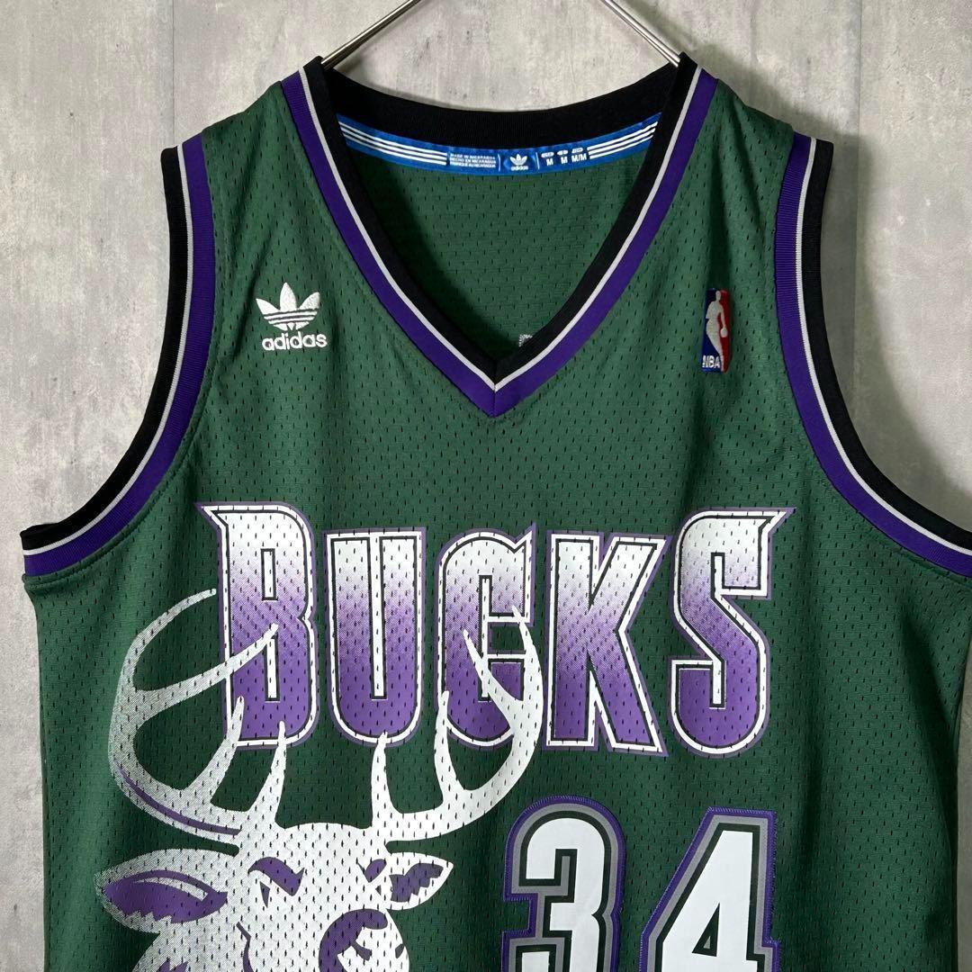 希少 公式 adidas NBA BUCKS レイアレン ユニフォーム 34番