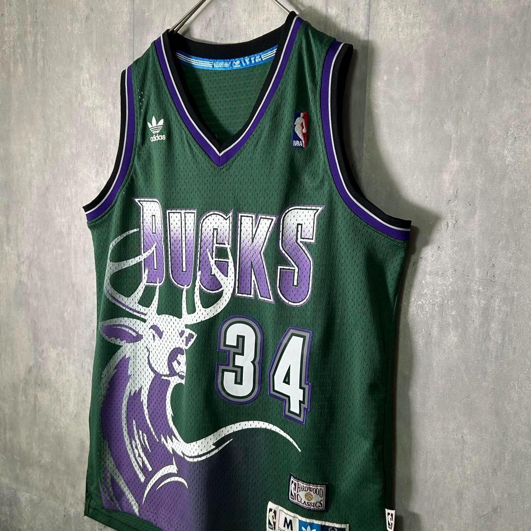 希少 公式 adidas NBA BUCKS レイアレン ユニフォーム 34番