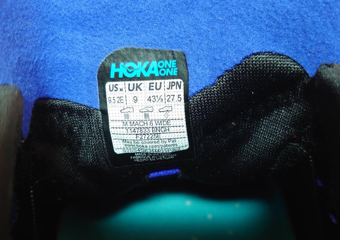 HOKA Mach6 ブラック×ネイビー 27.5cmワイド
