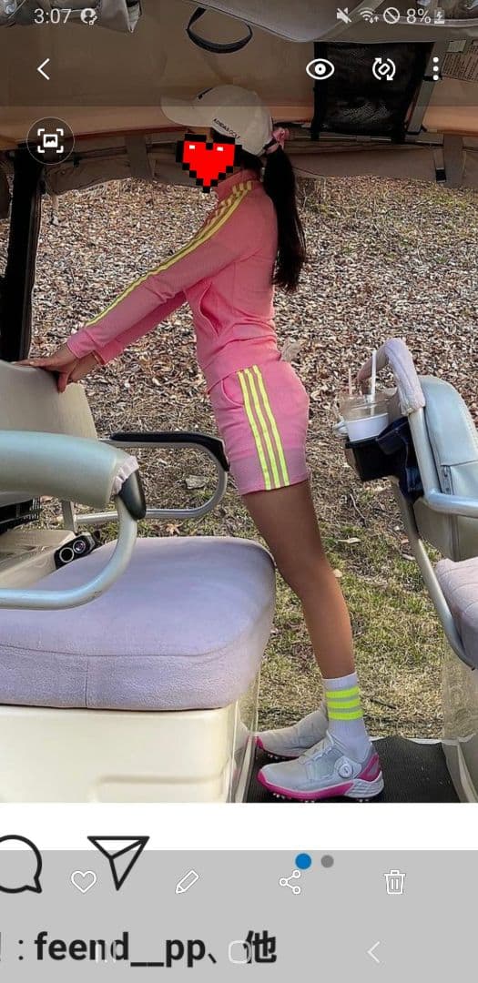 ADIDAS ゴルフウェア上下セットにサンバイザー