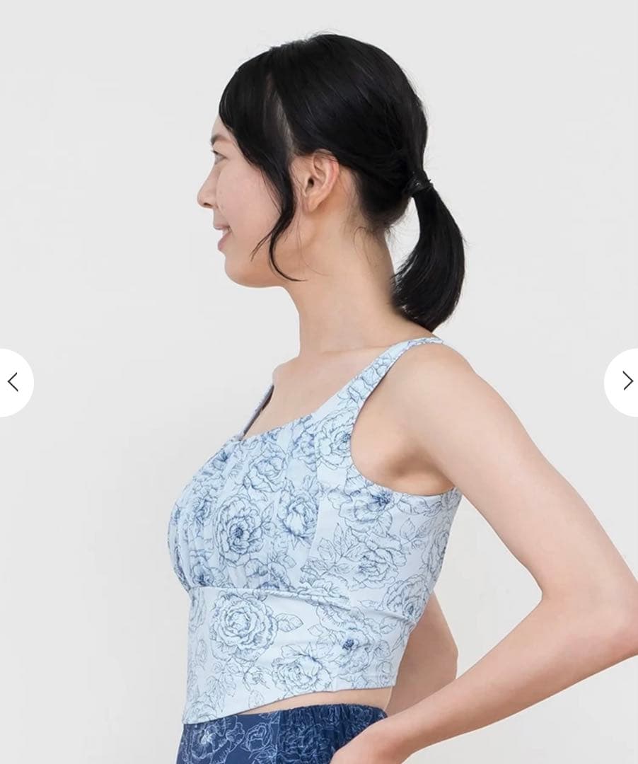 新品未使用　SUKALA ブルーミングフラワー　ブラトップ　クリアブルー　M