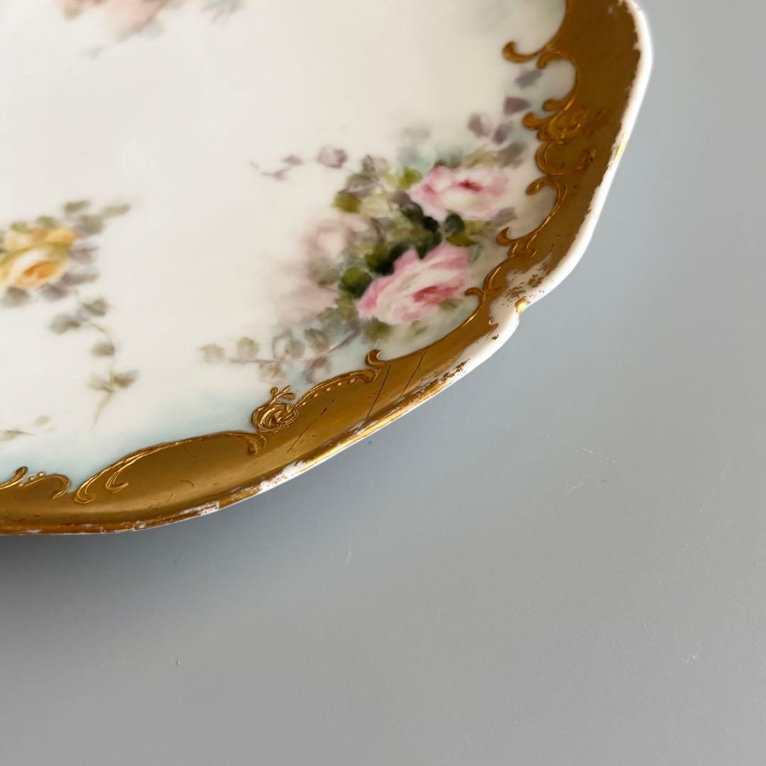フランス製アンティーク　リモージュ　ゲラン窯　【ハンドペイント】芸術的なプレート