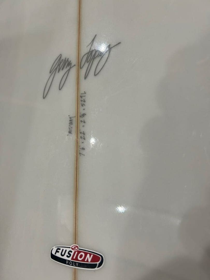 美品！ミッドレングスサーフボード7.6 ジェリーロペス　フィン・ニットカバー付き