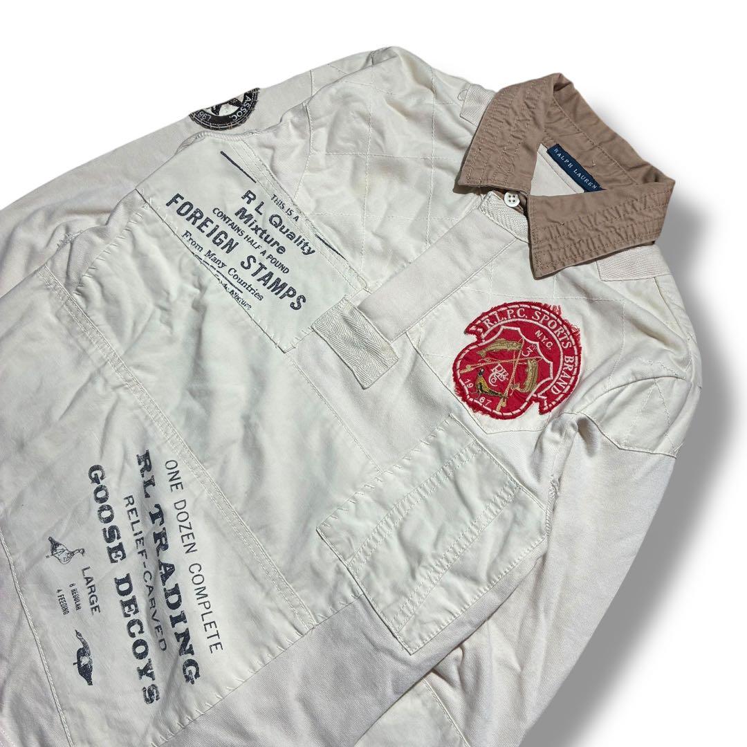 RALPH LAUREN 90s ミリタリープリント ワッペン ラガーシャツ L