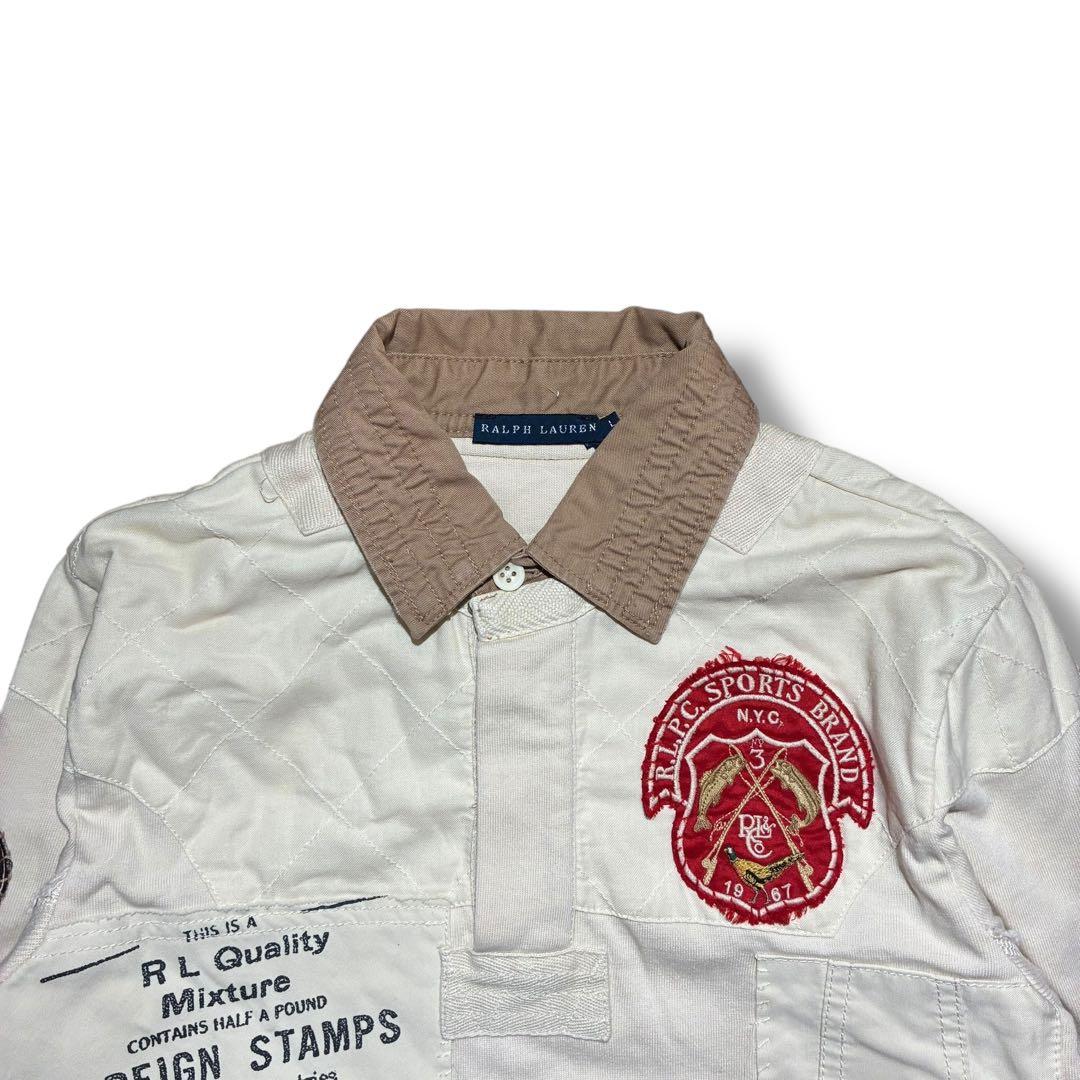 RALPH LAUREN 90s ミリタリープリント ワッペン ラガーシャツ L