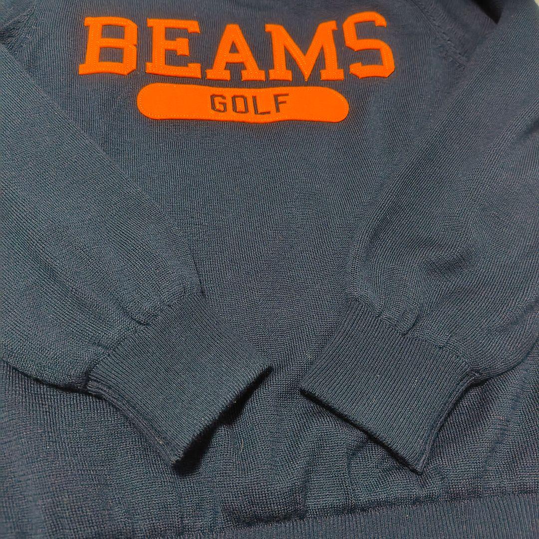 ビームスゴルフ　裏地付　防風ニット　BEAMSGOLF　デカロゴ