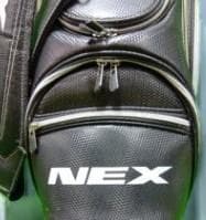 送料無料/美品　NEX ゴルフ大型９インチキャディバッグ ブラック/シルバー