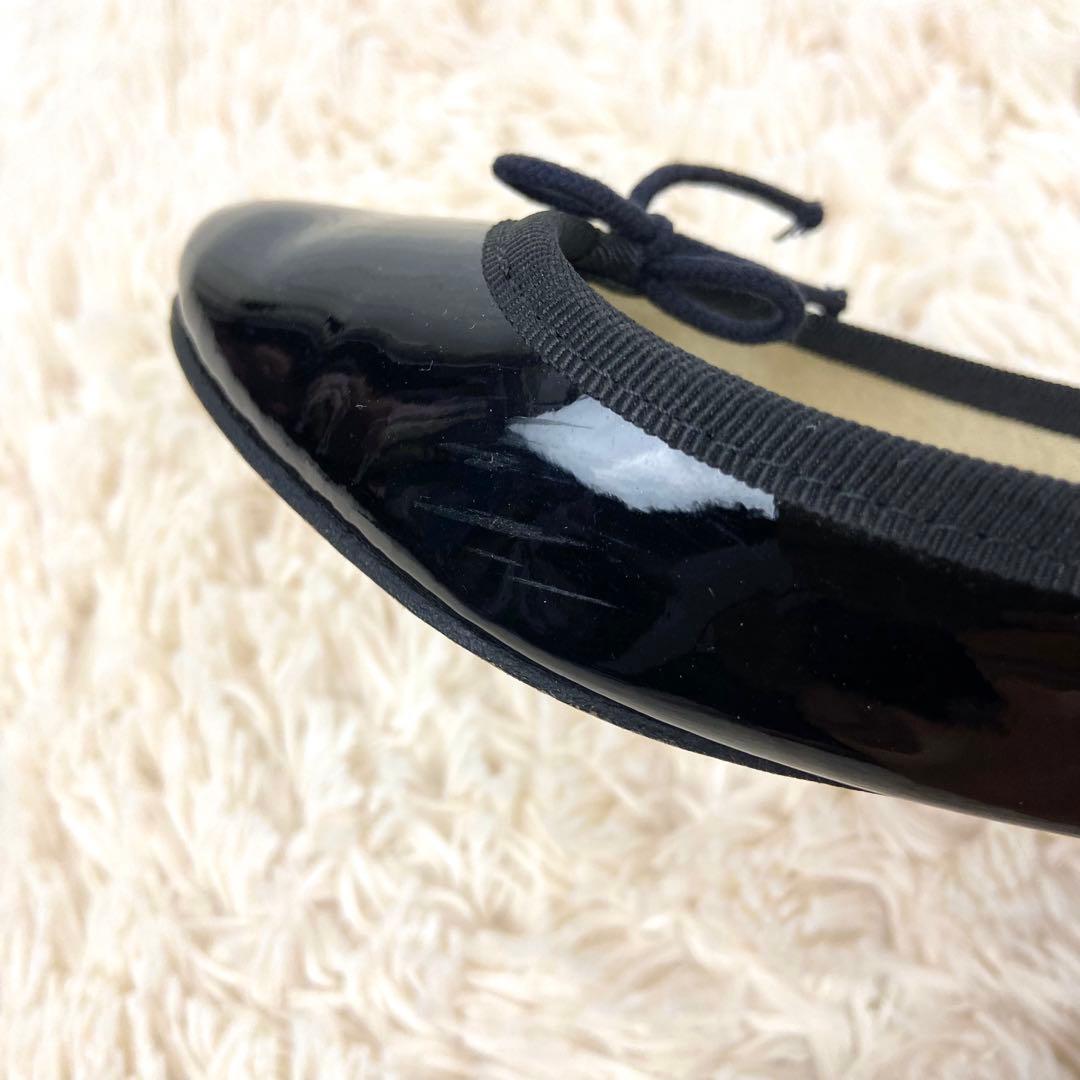 repetto レペット エナメル バレエシューズ フラット ブラック 38