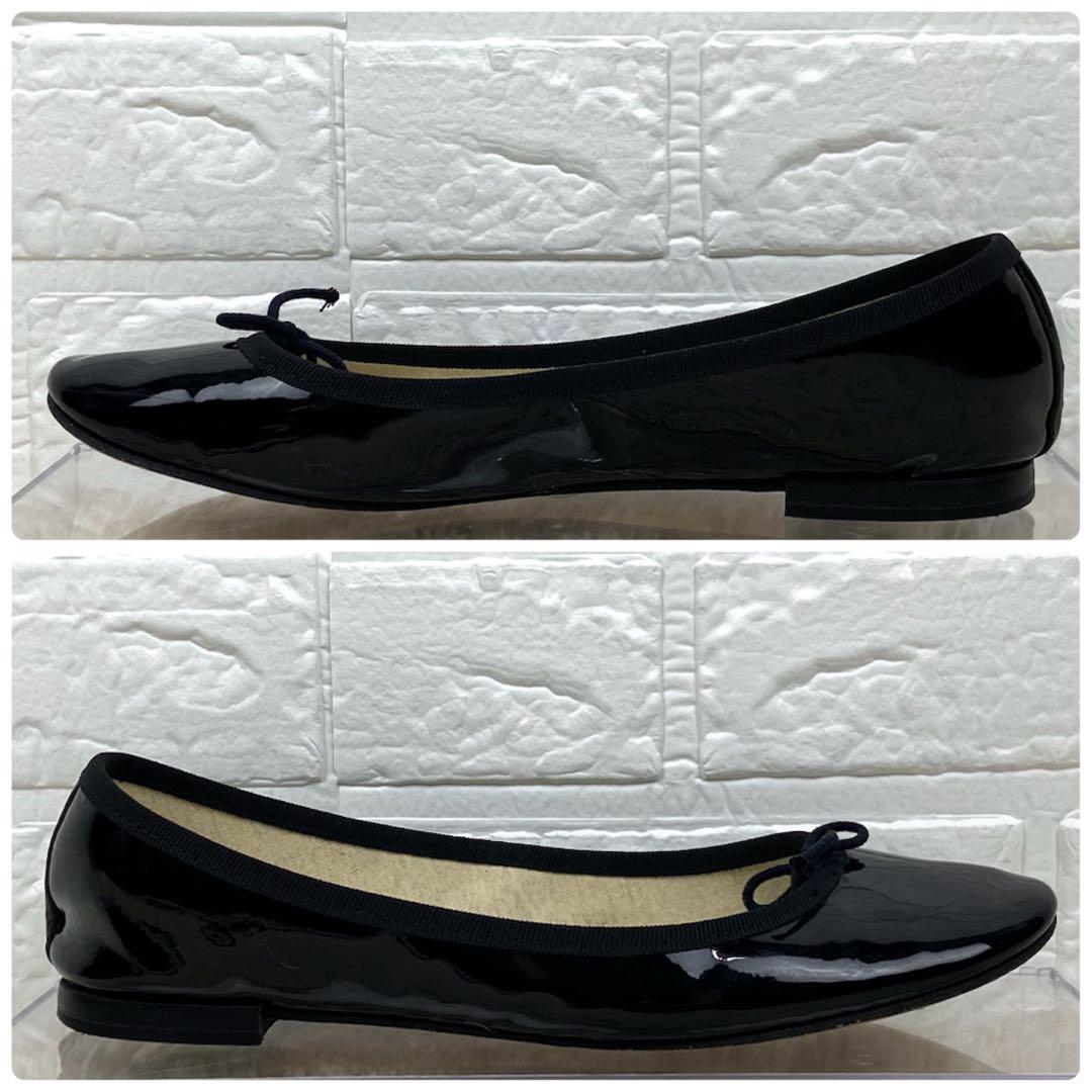 repetto レペット エナメル バレエシューズ フラット ブラック 38