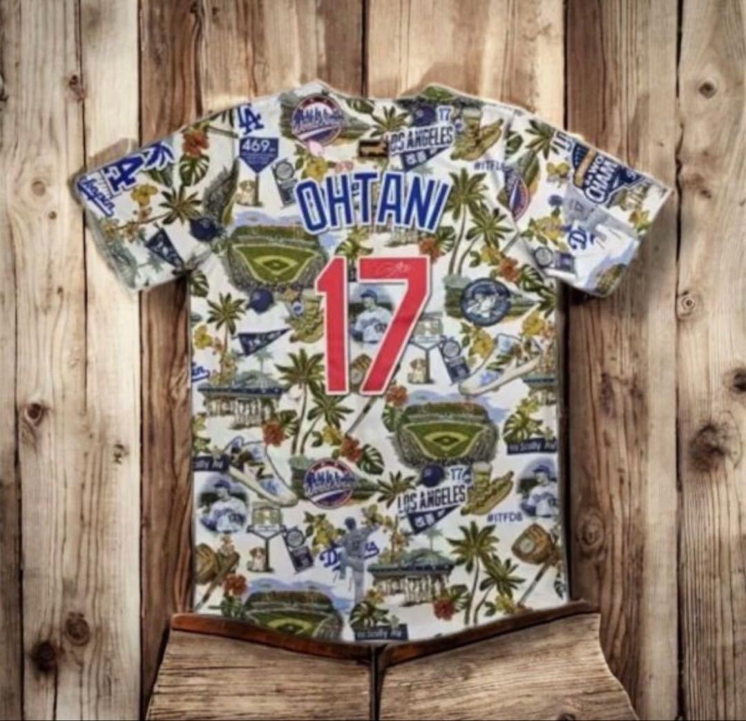 大谷翔平　デザイン　アロハユニフォーム 背番号17 XL エコバッグ付き