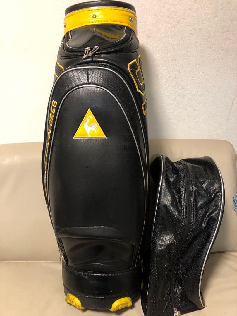 【送料込み】廃盤希少品　le coq sportif ゴルフバッグ　黒　黄色