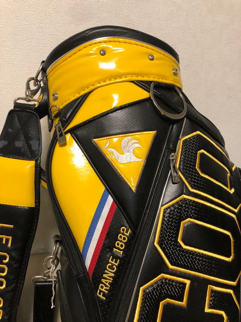 【送料込み】廃盤希少品　le coq sportif ゴルフバッグ　黒　黄色