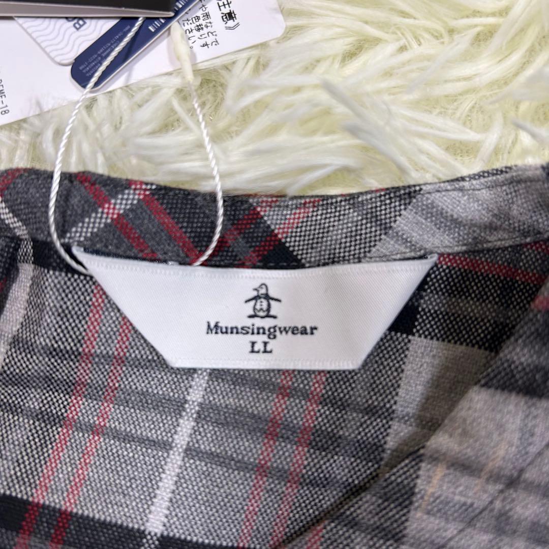 【新品】洗える♡ マンシングウェア タータンチェックノースリーブワンピース LL