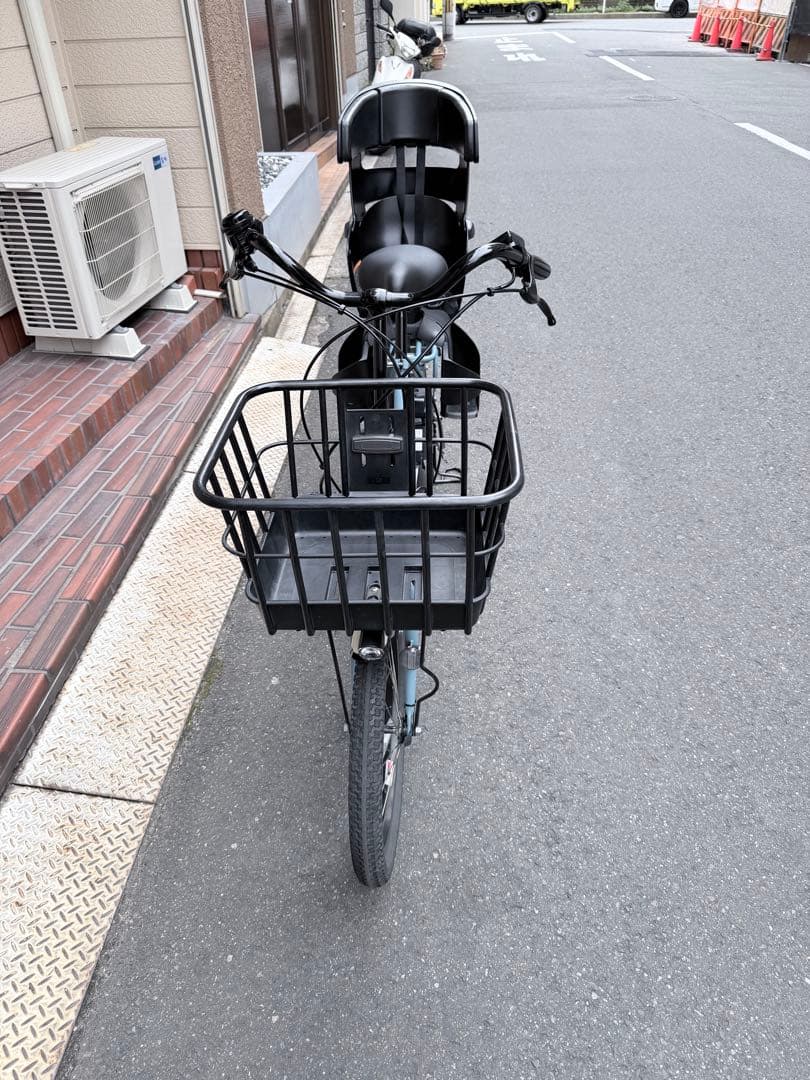 子供乗せ　ヤマハ　水色 電動アシスト自転車 チャイルドシート付き